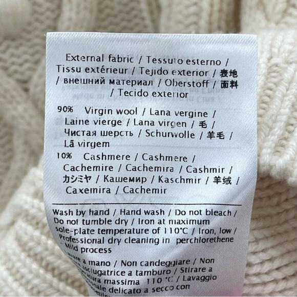 Valentino Red Virgin Wool Cashmere Cable Knit Quiet Luxury Cream Sweater Size XS - Picture 11 of 12